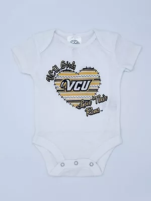 NCAA Virginia Commonwealth Rams VCU Girls White Creeper Bodysuit Size NB-3M • $8.95