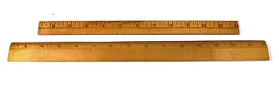 2 Vintage Wooden Rulers One 15 Inch One 12 Inch Unmarked • $9.79