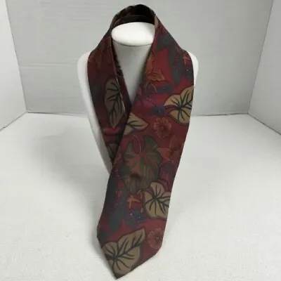 Polo Ralph Lauren 100% Pure Silk Vintage Men's Tie Crimson Red Floral Pattern • $29.99