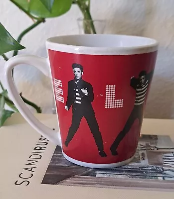Vintage Elvis Presley Coffee Mug Jailhouse Rock Tea Cup Red Black 12 Oz • $7