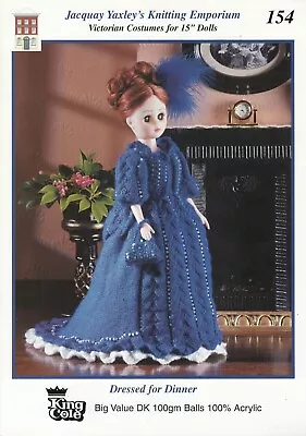 Jacquay Yaxley's Victorian Costume 15  Doll Knitting Pattern Dressed For Dinner • £3.99