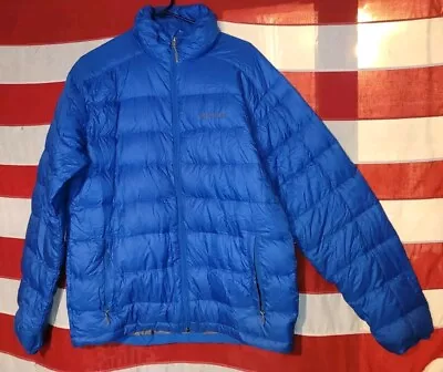 Marmot 800 Fill Goose Down Insulated Full Zip Men's Blue Zip Jacket Medium M  • $19.50