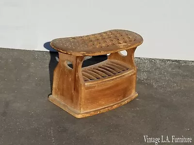 Antique Shoe Shine Box Stool W Drawer  • $286