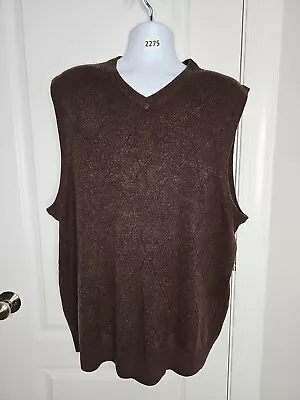 Dockers Sweater Vest Argyle Men Brown Academia Pullover V-Neck Grunge 2XL  • $18.98