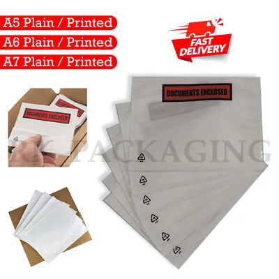 Document Enclosed Wallets A6 A5 A7 Plain Self Adhesive Sticky Pouches Slips New • £289.99