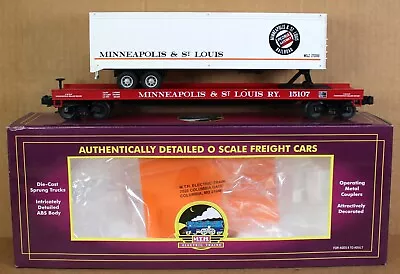 MTH Premier 20-98130 Minneapolis & St. Louis Flat Car W/40' Trailer O-Gauge • $69.99