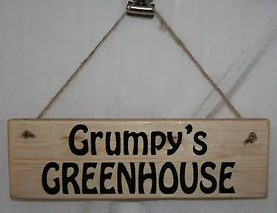 £5.56 • Buy Grumpy's Greenhouse Sign Shed Den Hideout Outdoor Plaque Allotment Garden Sanct