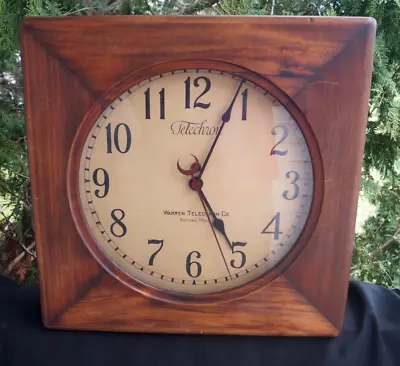 Antique 1920s Warren Telechron Kitchen Galley Wall Clock - WORKS GREAT • $300