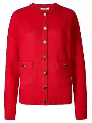 M&S Classic Red Lambswool Blend Textured Cardigan UK 12 16  RRP £32.50 • £22.50