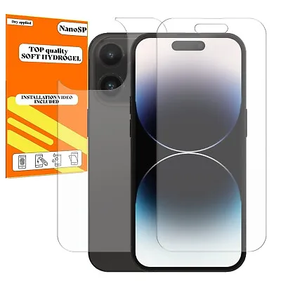 Front Back Screen Protector For Apple IPhone 14 Pro - Hydrogel FILM TPU • £5.98