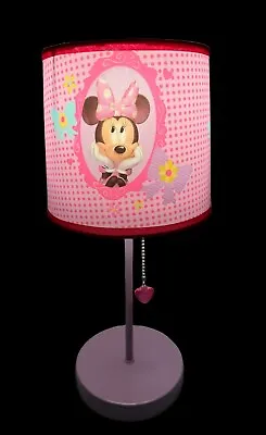 Disney 2018 Minnie Mouse Stick  Table Lamp Pull Chain Kids Child 15” X 7” • $38