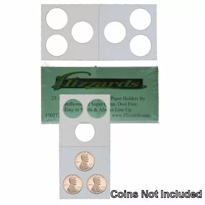 3 Hole - Penny/Cent Guardhouse 2x2 Mylar/Cardboard Coin Flips 25 Pack • $7.18