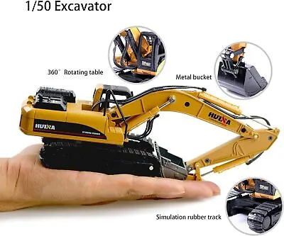 HUINA 1:50 Excavator Truck Dozer Diecast Metal Model Construction Vehicle Toys • $14.99