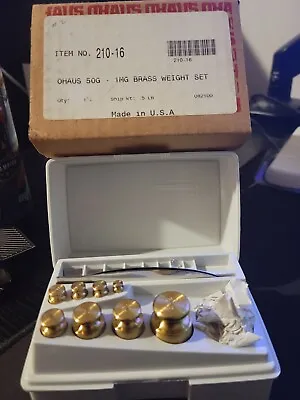 Ohaus Brass Metric Weight Set 50g-10mg Model #5502 13 Pieces (not Complete) • $25