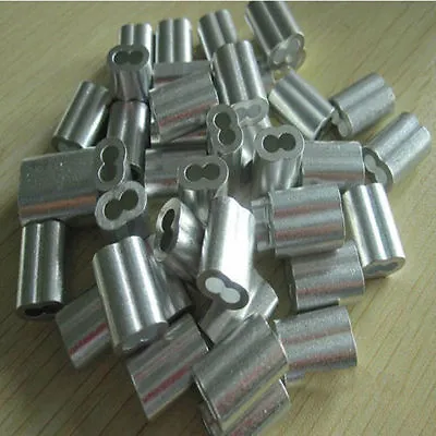 Aluminum Swage Sleeves For 3/16  Wire Rope Cable: 50 100 200 500 And 1000 Pcs • $20.50