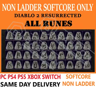 Non Ladder All Runes Diablo 2 Resurrected Items D2r ✅ Pc Ps4 Ps5 Xbox Switch ✅ • $0.99