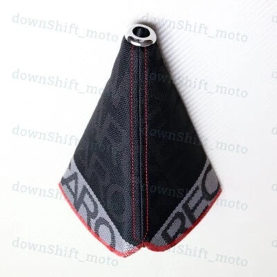 $26.90 • Buy Red Stitches For JDM Recaro Racing Hyper Fabric Shift Knob Shifter  Cover MT/AT4