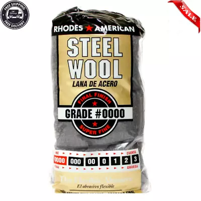 Steel Wool 12 Pad Super Fine Grade #0000 Rhodes American Final Finish DEAL!! • $8.44