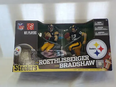 Steelers 2 Pack Action Figures T Bradshaw B Roethlisberger NIB McFarlane's 2012 • $99.99