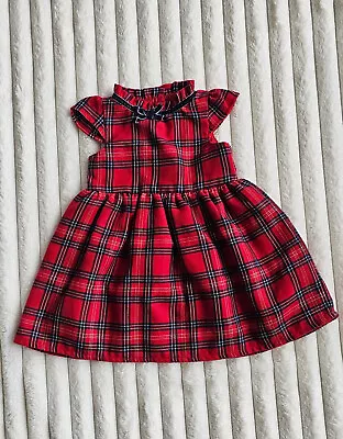  Red Plaid Baby Dress 9-12 Months  • £6