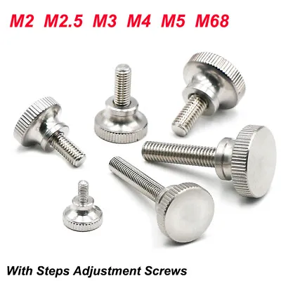 Knurled Thumb Screw Round Flat Head Grip Knob Adjustment Screws Stainless Steel • $58.19