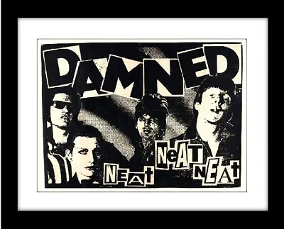 THE DAMNED Neat Neat Neat Black N White PUNK  Vintage Style Framed Poster Print  • £13.99