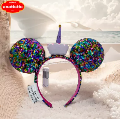 Disney Parks Happy Birthday Cake Minnie Mickey Ears Cupcake Sequined Headband • $13.19