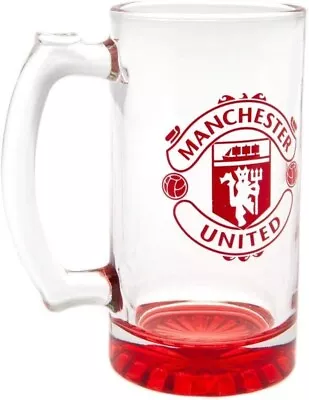 Manchester United Stein Pint Glass Tankard 15 Cm Tall • £14.99