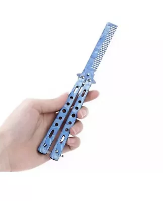 Butterfly Trainer Knife Training Comb - Metal Practice (ALL BLUE) • $9.95