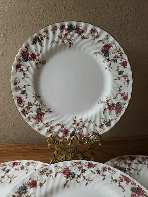 Minton Ancestral S-376 Bone China 4 Dinner Plate(s) Wreath Backstamp 10⅝”  • $24.99