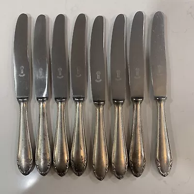 8 Vintage Solingen Rostfrei BMF 90 Silver Plate 8 1/4  Dinner Knives • $42.72