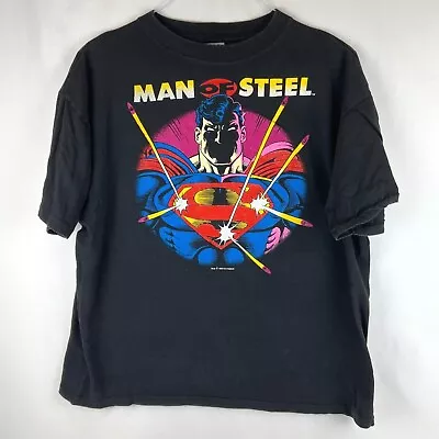 Vintage Superman Man Of Steel T Shirt 1992 TAG Trademark Apparel Group Adult L • $49.95