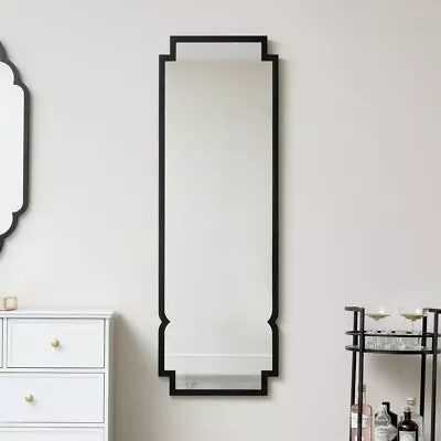 Tall Black Curved Framed Art Deco Wall Mirror 50cm X 150cm • £95.95