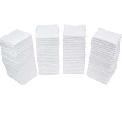 Simpli-Magic Cotton Washcloths White 42 Pack Size: 12”x12” • $22