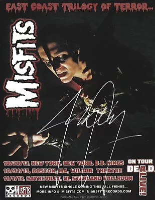 2013 MISFITS – JERRY ONLY AUTOGRAPHED East Coast Trilogy Of Terror FLYER 8½ X 11 • $25