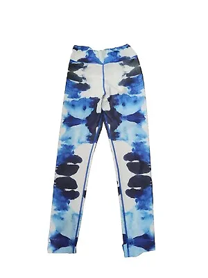 Sovi Fit Women's Blue Tie Dyed Boho Eco Recycled UPF 50+ Leggings Small • $18.99