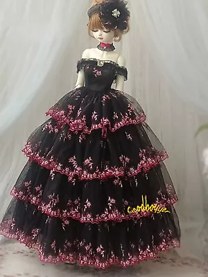 1/4 1/3 BJD Clothes Doll Outfit Long Cake Dress Full Dress Plum Blossom Edges • $27.83