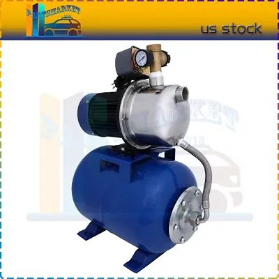 US 1HP Shallow Well Jet Water Pump With Tank 12.3GPM Booster Water 2800L/H • $122.59