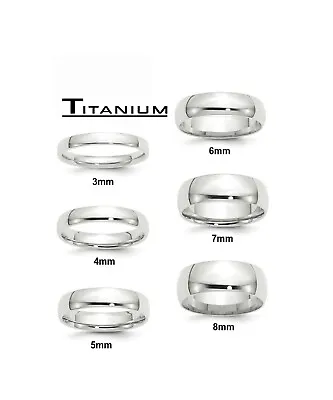 Free Laser Engraving Men Ladies Titanium Shiny Dome Engagement Wedding Band Ring • $20.66
