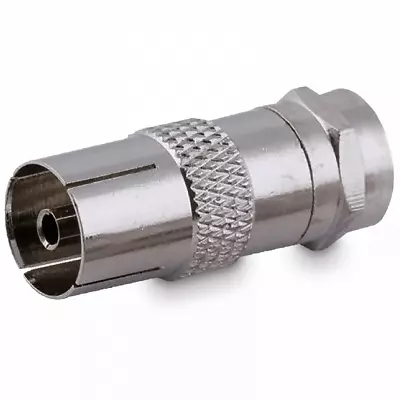 F Type Male To PAL Female Coaxial Coupler Adapter Nickel Plating Satellite 2NDC • £1.99