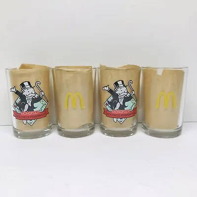 McDonalds Monopoly 1996-1997 Hasbro Rich Uncle Pennybags Colorful Glass Lot Of 4 • $49.99