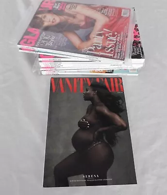 Vtg Glamour Magazine Lot 2016 2017 Some Sealed 1 Vanity Fair Serena Williams • $40