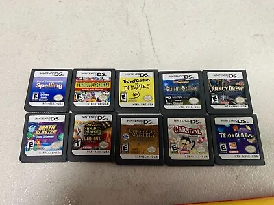 Nintendo DS Lot Of 10 Puzzle/Mystery Games TrionCube Nancy Drew Tested!!! • $21.84