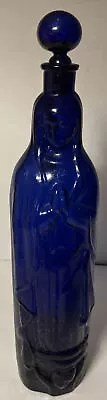 VTG MCM Madonna Religious Christian Cobalt Blue Decanter Genie Bottle • $75