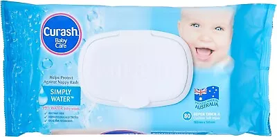 Curash Simply Water Baby Wipes - Ideal For Newborns 3x80-240 Wipes AU-Free Ship • $15.49