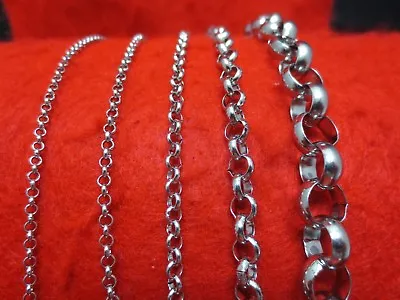 3mm-10mm 16 -84   SILVER STAINLESS STEEL STUNNING ROLO LINK ROPE CHAIN NECKLACE • $6.36