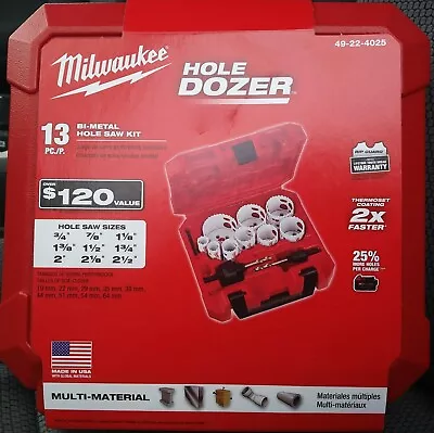 Milwaukee Hole Dozer 13 Pieces Bi-Metal Hole Saw Kit 49-22-4025 • $59