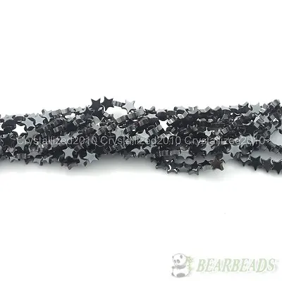 Natural Jet Hematite Gemstones Flat Star Spacer Loose Beads 6mm 8mm 10mm 16  • £3.46