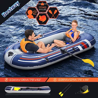 Bestway Inflatable Boat Set 7'6  X 48  / 2.28m X 1.21m Floating Raft Blow Up • $79.95