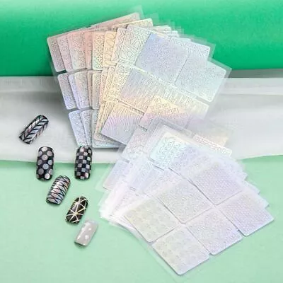 Stencil Nail Art Hollow Stickers Nail Stamping Plates Mixed Nail Templates • £3.82